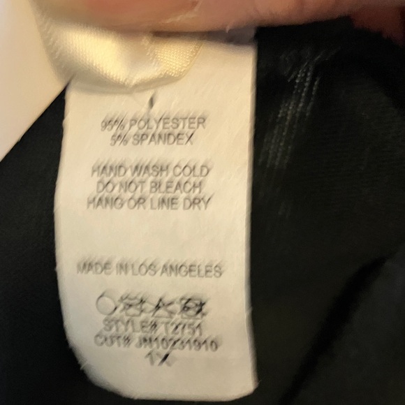 Women's Black Top with Red Plaid and Leopard Sleeves - Picture 2 of 5